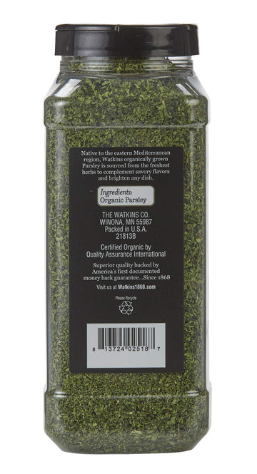 Watkins Gourmet Spice, Organic Parsley, Bulk Food Service Size, 4.7 Oz (Pack Of 1)