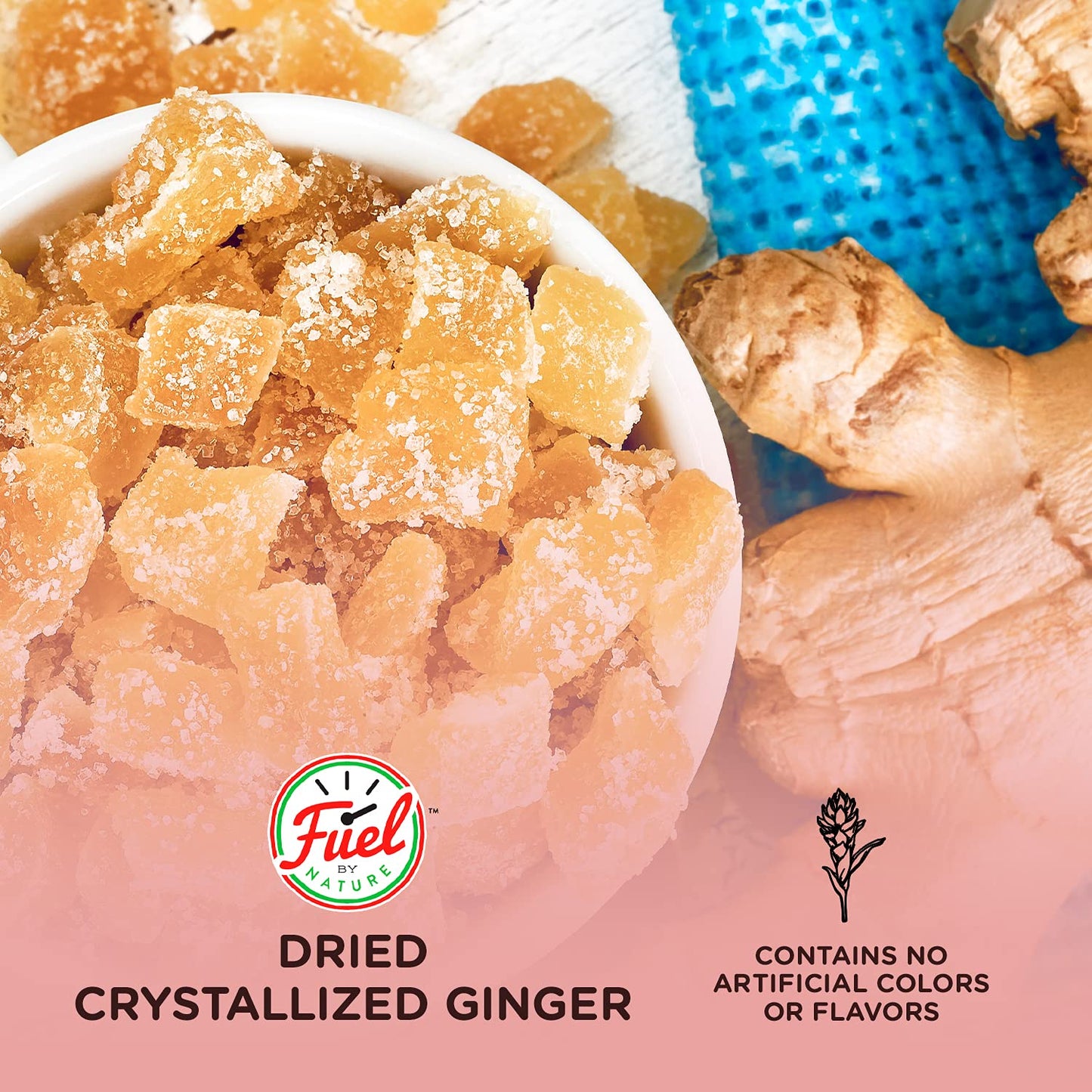 Fuel By Nature Dried Crystallized Ginger, High Energy Snack, 3 lb, Bulk Packaging