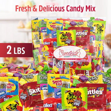 CANDY VARIETY PACK - 2 Lbs Assorted Classic Mix - Bulk Care Package - Office Assortment - Gift Box for Birthday Party, Kids, Col