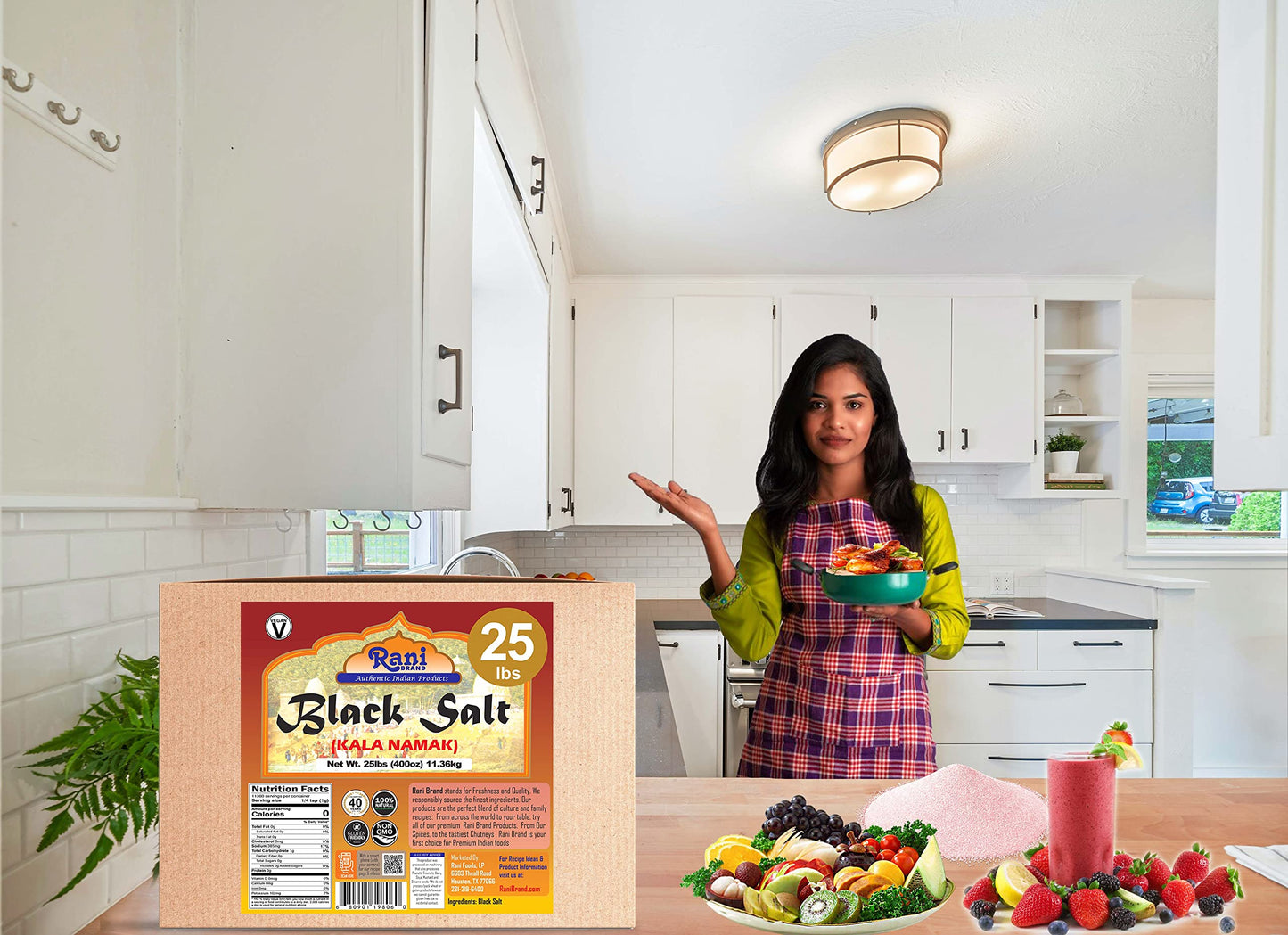 Rani Black Salt Powder (Kala Namak) Mineral 400oz (25lbs) 11.36kg Bulk Box ~ Unrefined, Pure and Natural | Vegan | Gluten Friend