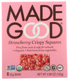 MadeGood Strawberry Rice Crispy Squares, USDA Certified Organic, Gluten Free & Non-GMO, 4.68 Oz (Pack of 6), Natural