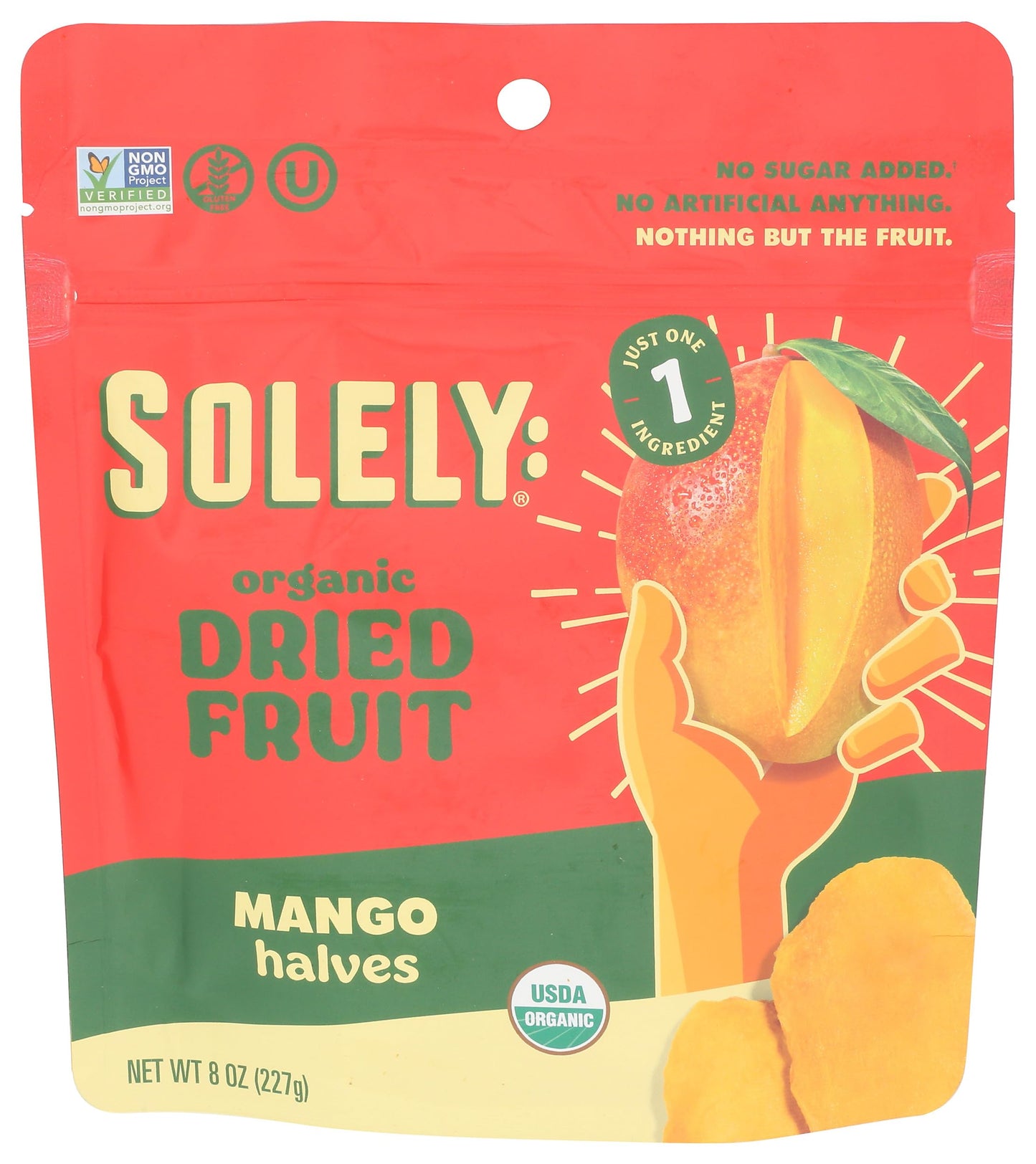 Solely Organic Dried Mango Halves Large (Pack Of 1)  One Ingredient  Vegan  Non-Gmo  No Added Sugar