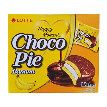 Lotte Choco Pies - Banana Flavor - 2 Packs - 11.85 Ounce Total