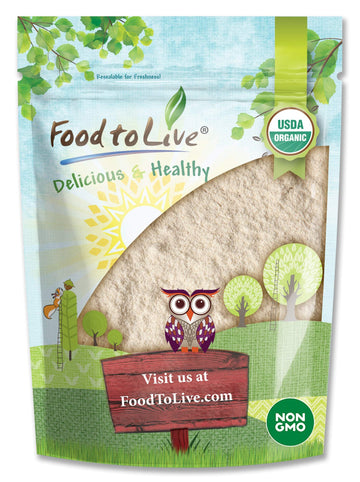Food to Live Organic White Quinoa Flour, 2 Pounds - Non-GMO, Fine Ground Whole Grains, Vegan Meal, Kosher, Bulk Powder. Good Sou