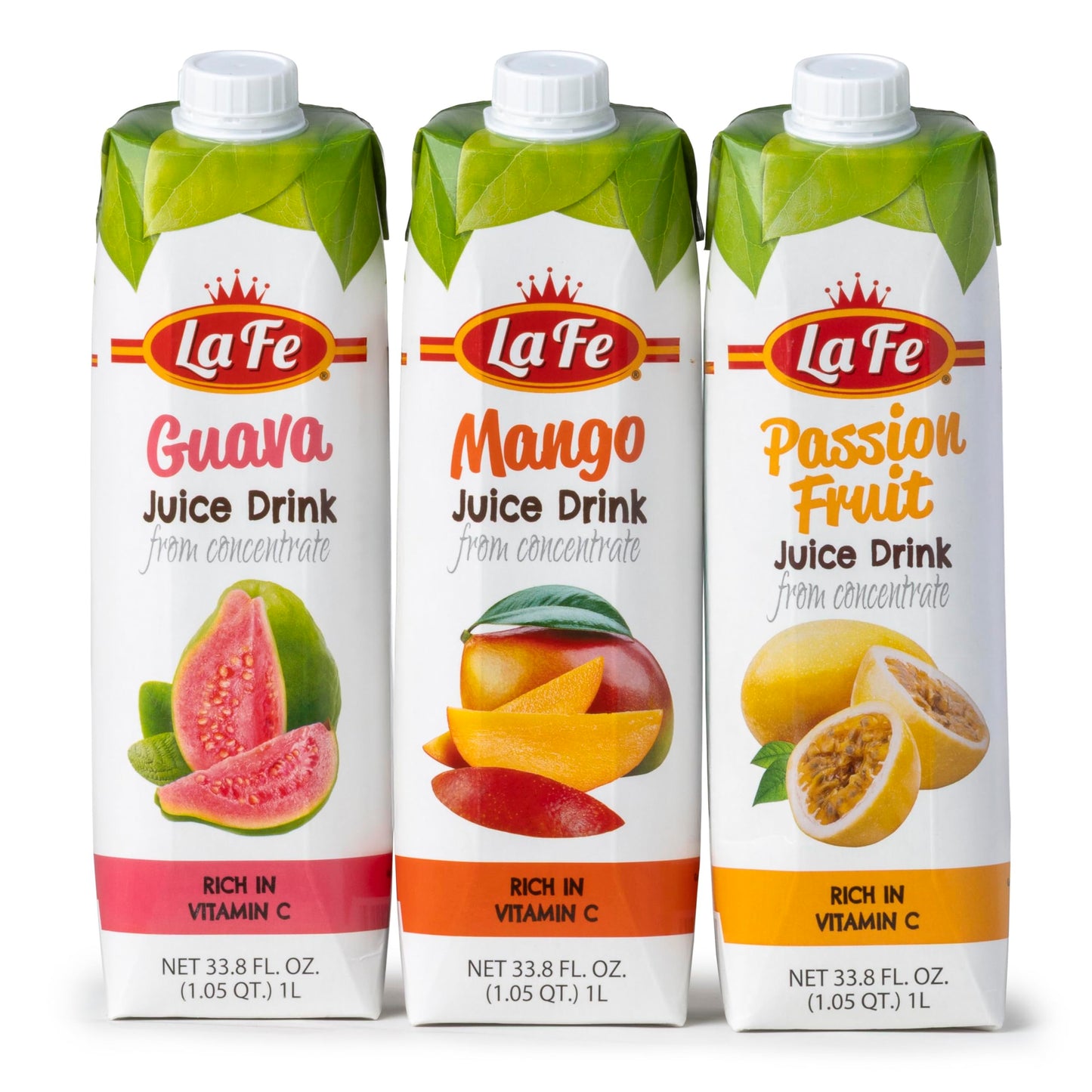 La Fe Fruit Juice Drink - Fresh Mango, Guava & Passion Fruit Juices, Rich in Vitamin C, Sweet & Refreshing for Kids, Family & On