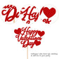 Rssta i Cake Topper - Happy Valentines Day Glitter Heart Picks - Model XM199 - Design 6 Red - Paper Decorations for Wedding Engagement Party