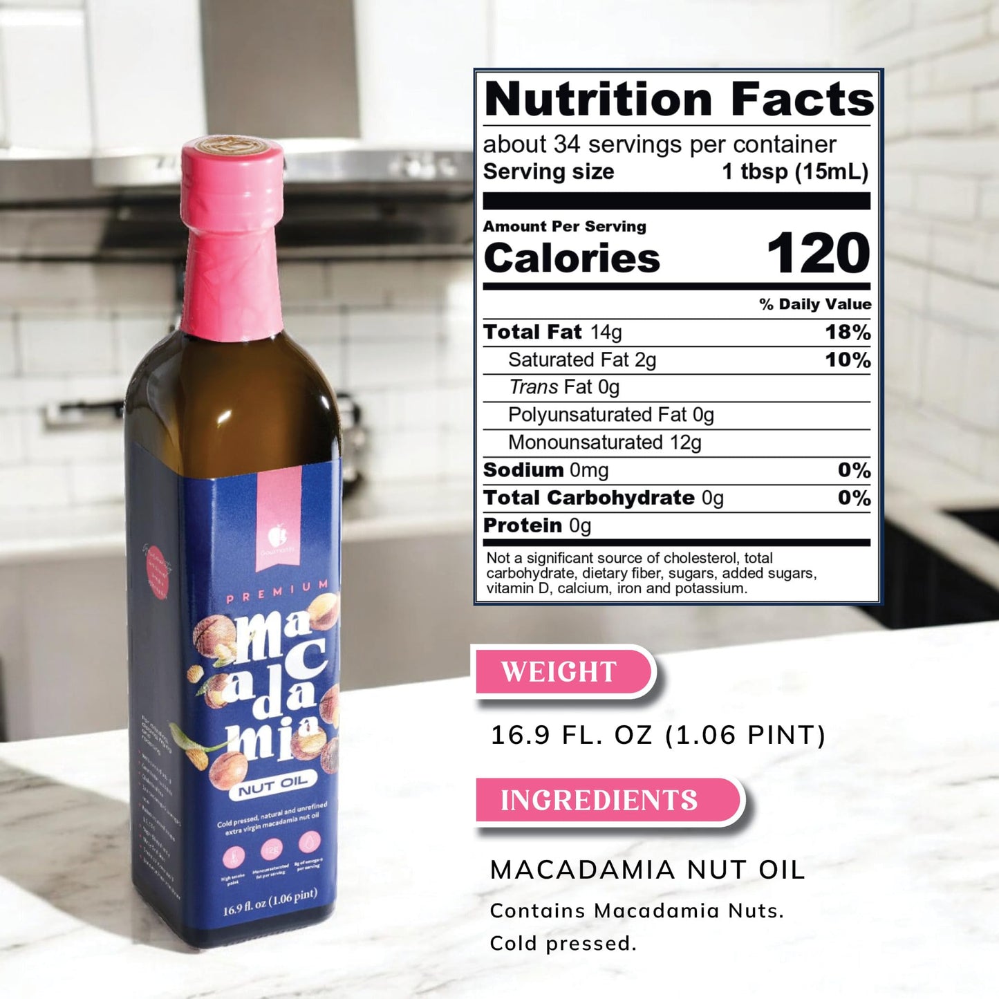 Gourmanity Macadamia Nut Oil And Apricot Seed Oil Bundle, A Healthier Oil Alternative, Cholesterol Free, Keto And Paleo Friendly