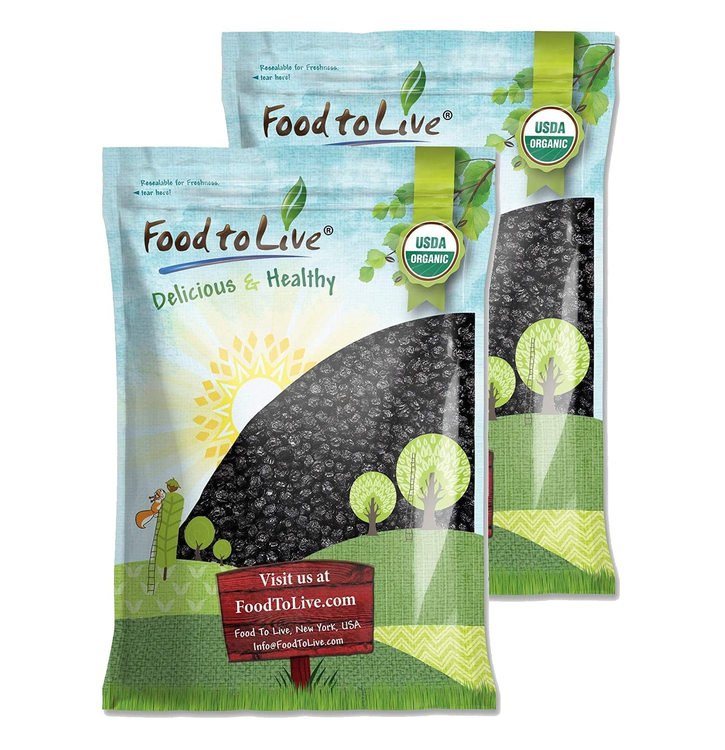 Organic Dried Blueberries, 16 Pounds - Non-GMO, Whole Berries, Lightly Sweetened, and Coated with Sunflower Oil, Kosher, Vegan, 