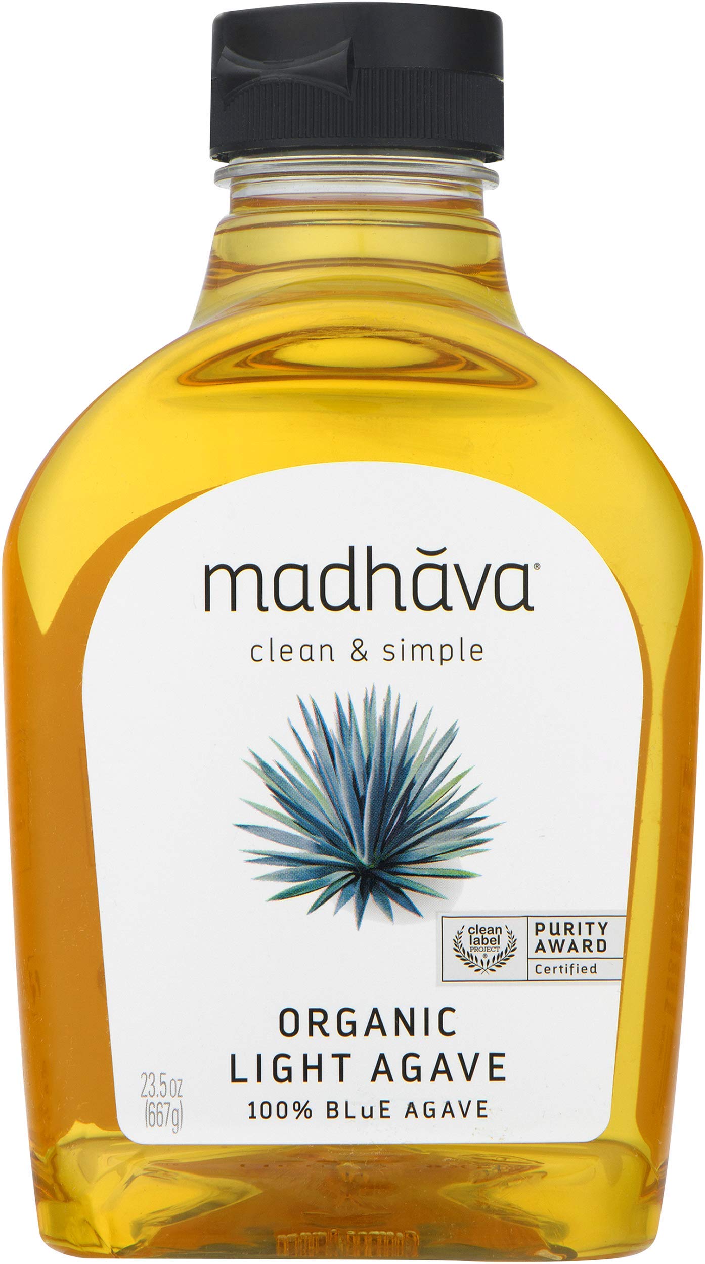 MADHAVA Organic Light Agave, 100% Pure Organic Blue Agave Nectar | Natural Sweetener, Sugar Alternative | Vegan | Organic | Non 