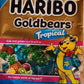 Haribo Goldbears Gummi Bears Tropical Flavors, 4oz Share Size, Pineapple, Kiwi, Passion Fruit, Paradise Punch