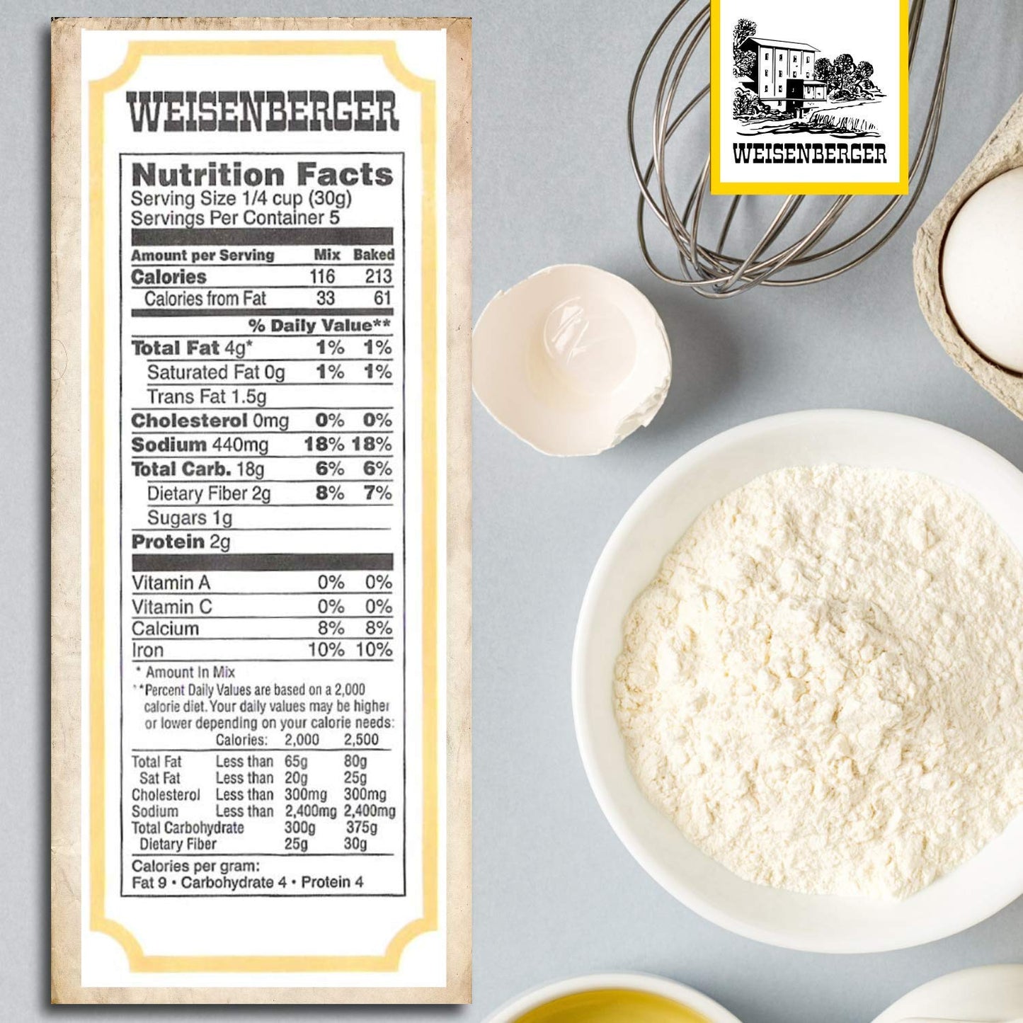 Weisenberger Biscuit Mix - Southern Style Buttermilk Biscuit Mix - Made From Non-Gmo Soft Red Wheat - Traditional Old Fashioned Recipe - 5.5 Oz, Pack Of 3