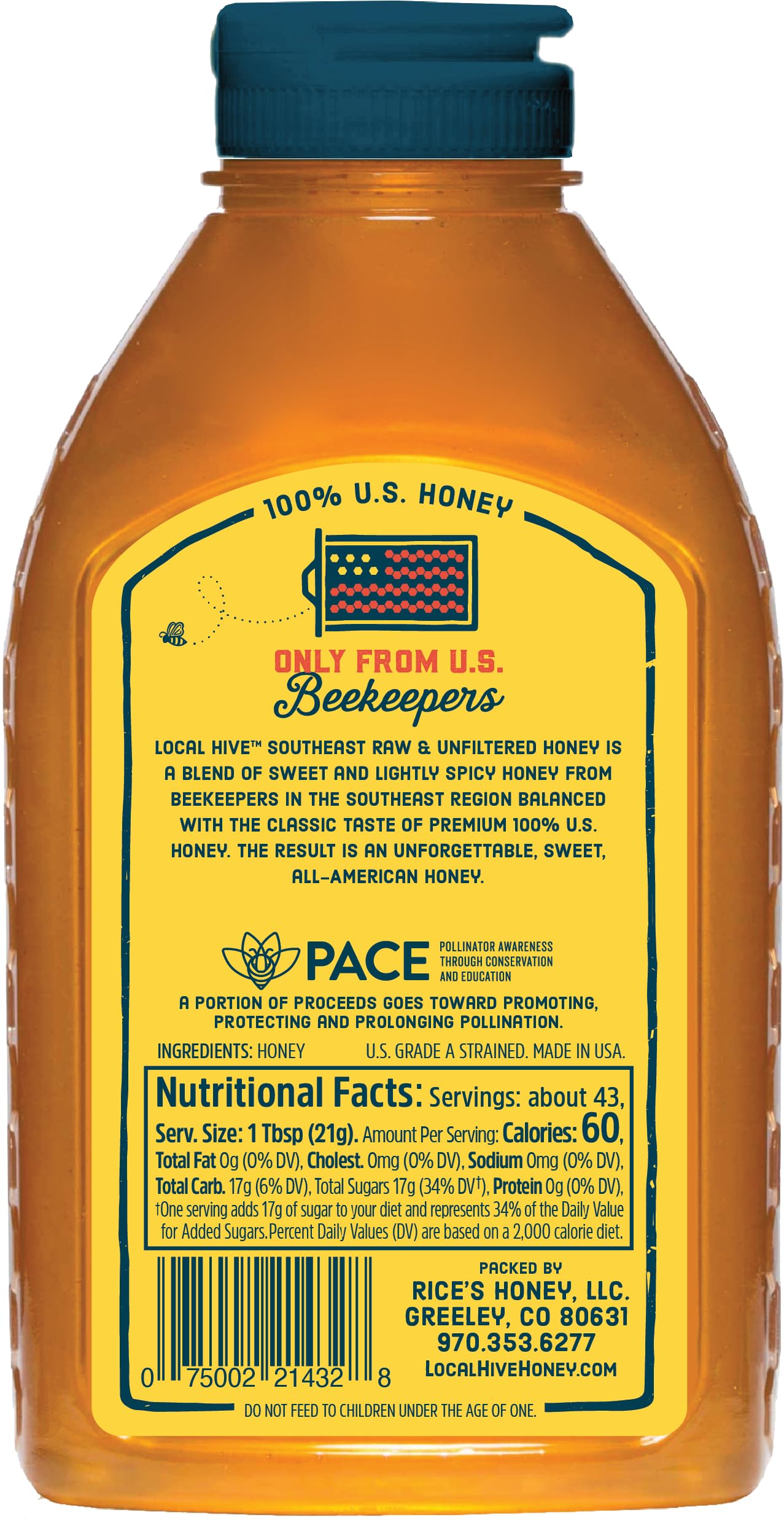 Local Hive Southwest Raw Unfiltered Honey - 32Oz, 100% Pure Us Honey, Sourced From American Bees And Beekeepers - Natural Sweete