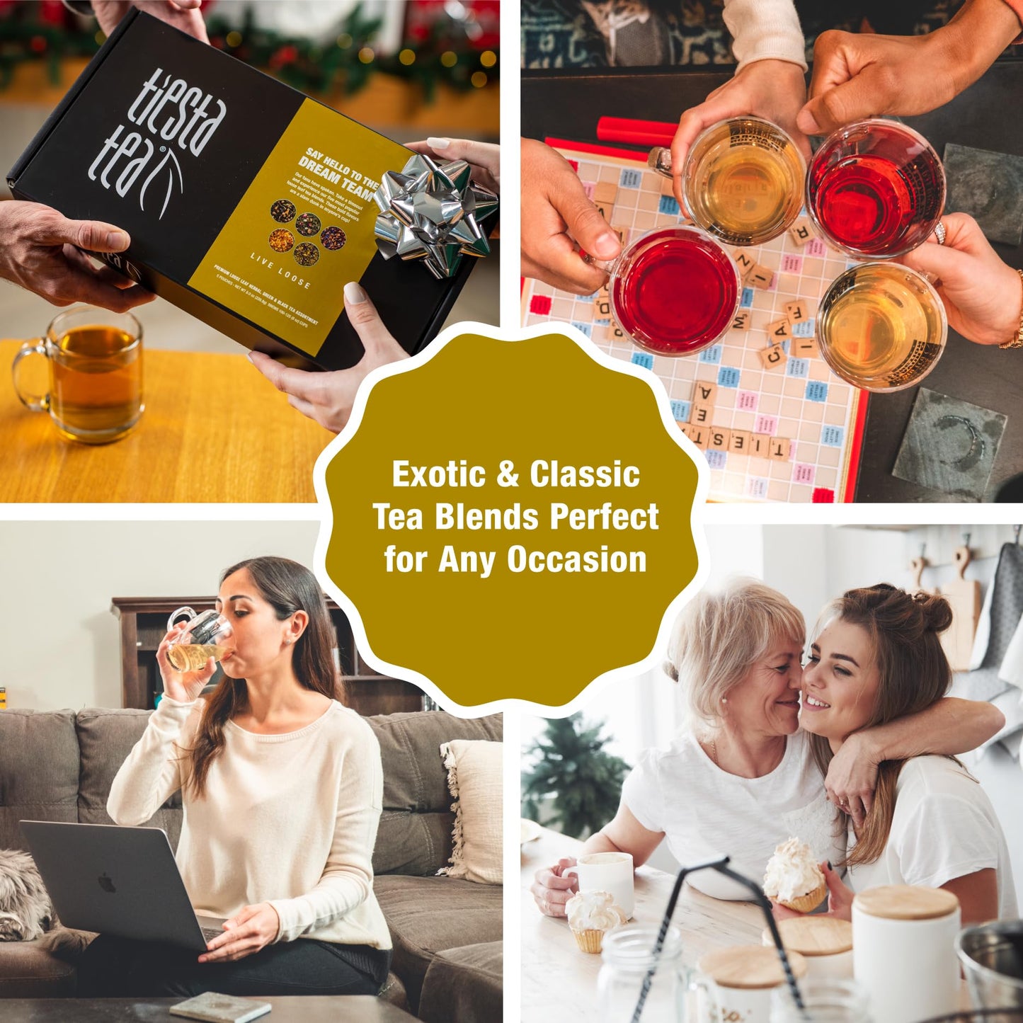 Tiesta Tea - Tiesta'S Top Loose Leaf Tea Gift Box | High To Non-Caffeinated Variety Pack | Make Hot & Iced Brews | 5 Pouches Of
