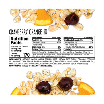Bobo's Oat Bars, Cranberry Orange, 3 Ounce