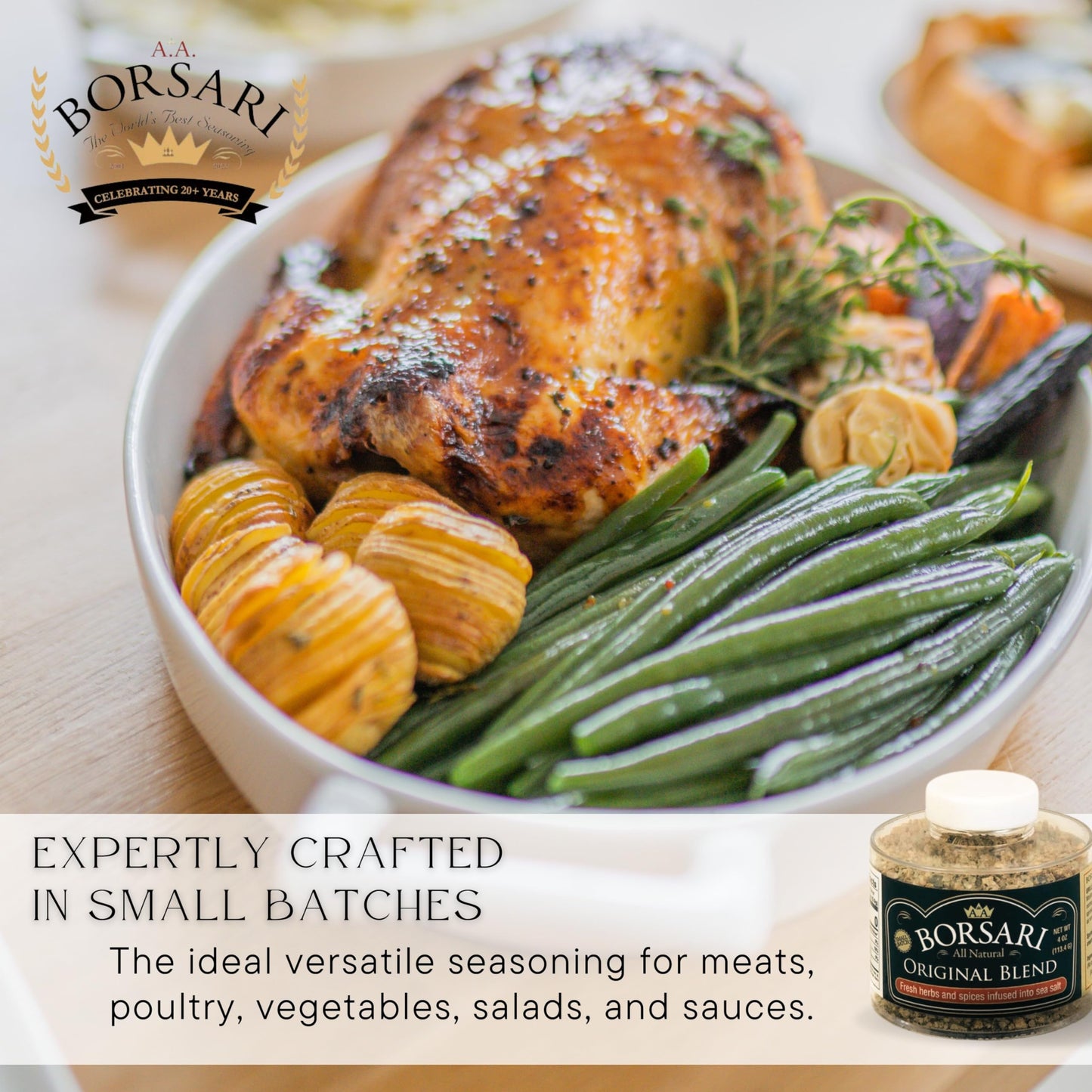 Borsari Original Seasoning Salt - Seasoned Salt Blend - Gourmet Seasonings With Herbs And Spices - All Natural Seasoning Blend F