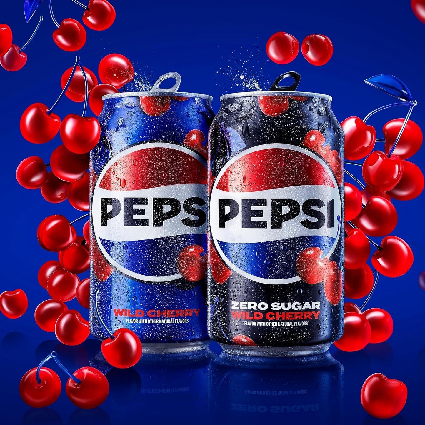 Pepsi Zero Sugar Cola Soda Pop, Wild Cherry, 12oz Cans (12 Pack)