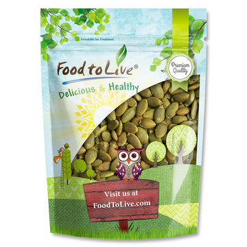 Food to Live Dry Roasted Pumpkin Seed with Himalayan Salt, 2 Pounds- Oven Roasted Pepitas, Lightly Salted, No Oil, Perfect for B