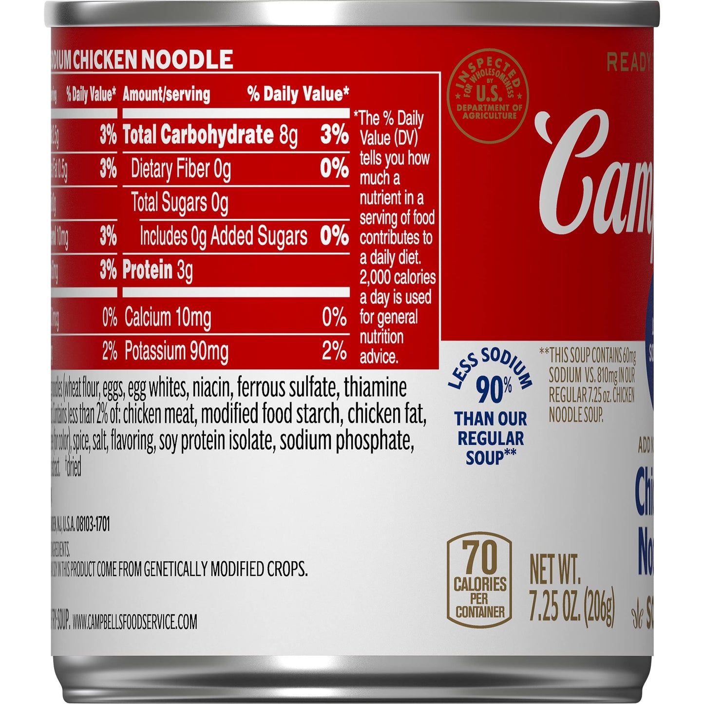 Campbells Classic Low Sodium Chicken Noodle Soup, 7.25 Ounce Cans, 24-Pack