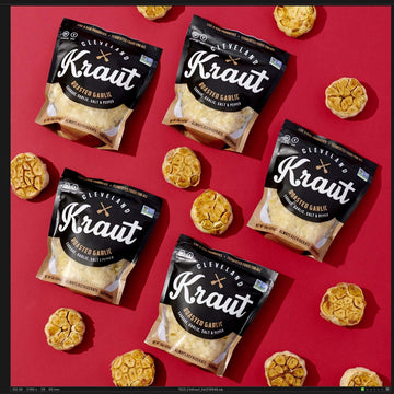 Cleveland Kraut Roasted Garlic - Cabbage, Garlic, Salt, And Pepper, Live And Raw Probiotics, 16 Ounce (Pack Of 6)