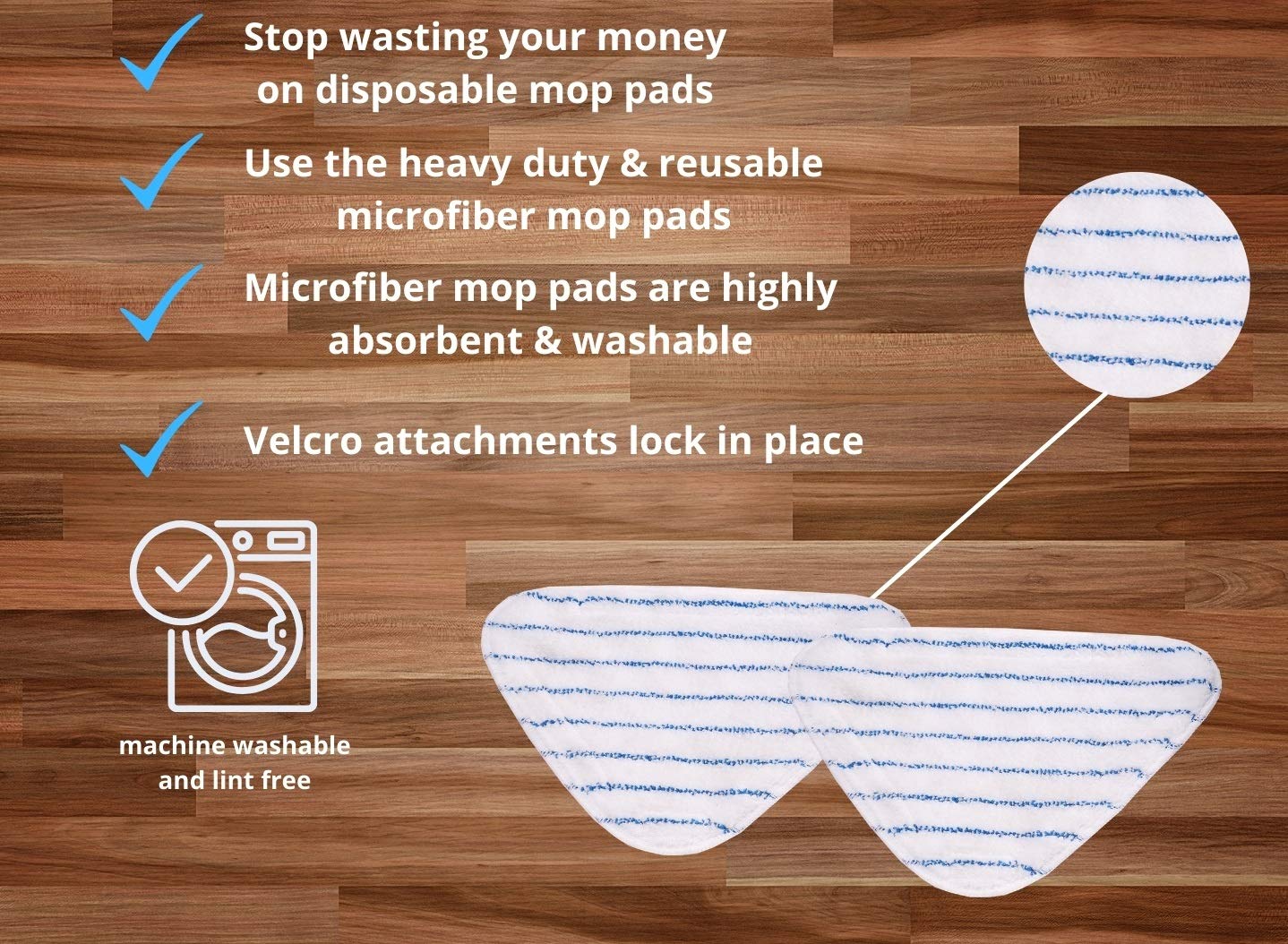 Salav 2-Pack Mop Pad Set For Stm-300 Steam Mop