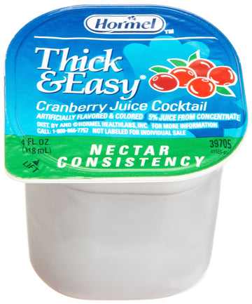 Hormel Thick & Easy Thickened Cranberry Juice Cocktail (Nectar Consistency)  4-Ounce Portion Control Cups (Pack of 24)