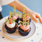 Rssta i Unicorn Horn Cupcake Toppers, 24 Pack, Glitter Paper Decorations for Baby Shower & Kids Birthday Party, Design 3 Gold