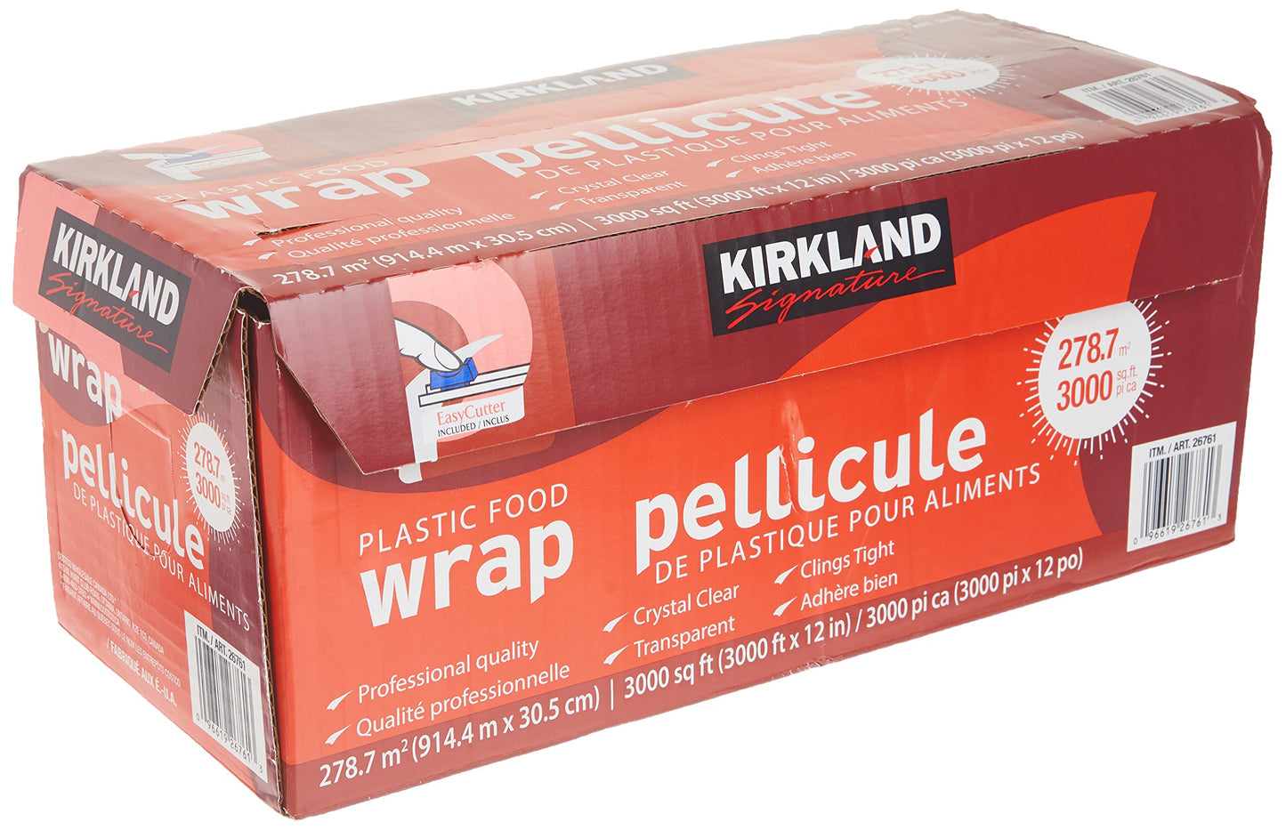 Kirkland Signature Plastic Food Wrap, 12 Inch X 3,000 Foot