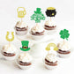 Ercadio St. Patricks Day Cupcake Toppers, Glitter Shamrock Picks, Green Hat Design, 24 Pack, Paper