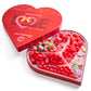 NUT CRAVINGS - Valentines Day Mixed Candy Heart Shaped Gift Basket, Love in A Box (6 Assortments) Romantic Food Arrangement, Hea