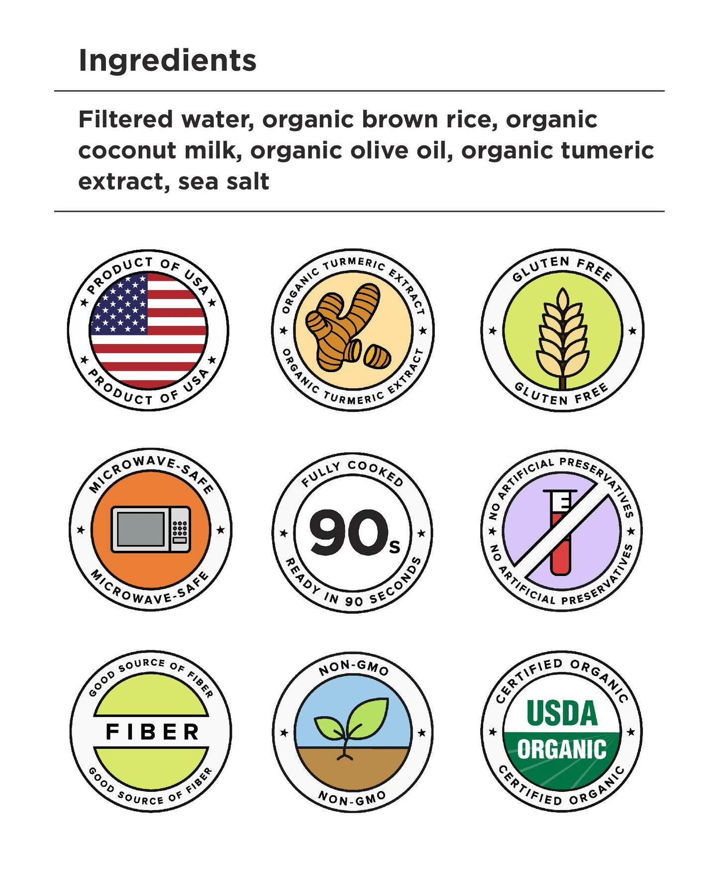 Healthee Organic Brown Rice, Gluten Free, Fully Cooked and Ready-to-Eat, USDA Certified Organic, GMO-Free, Microwaveable (Turmer