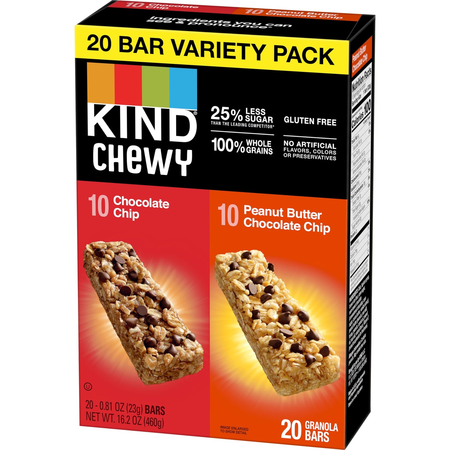 KIND Chewy Granola Bars, Chocolate Chip & Peanut Butter, Gluten Free, 20 Count