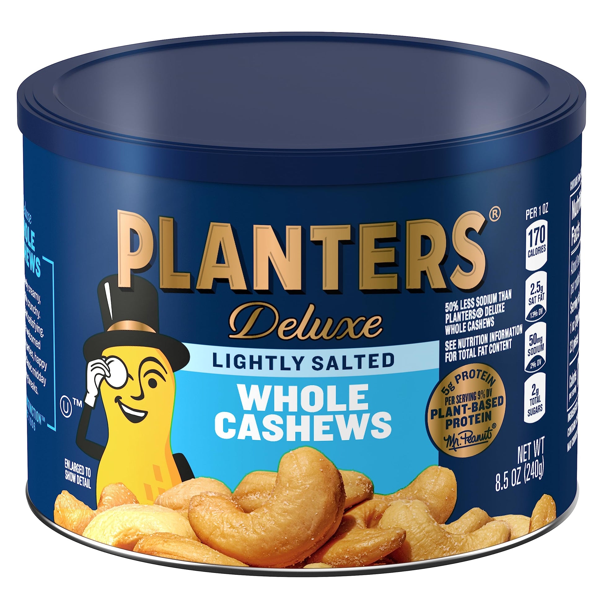 Planters Lightly Salted Whole Cashews (8.5 oz Canister)