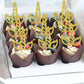 Rssta i Unicorn Horn Cupcake Toppers, 24 Pack, Glitter Paper Decorations for Baby Shower & Kids Birthday Party, Design 3 Gold