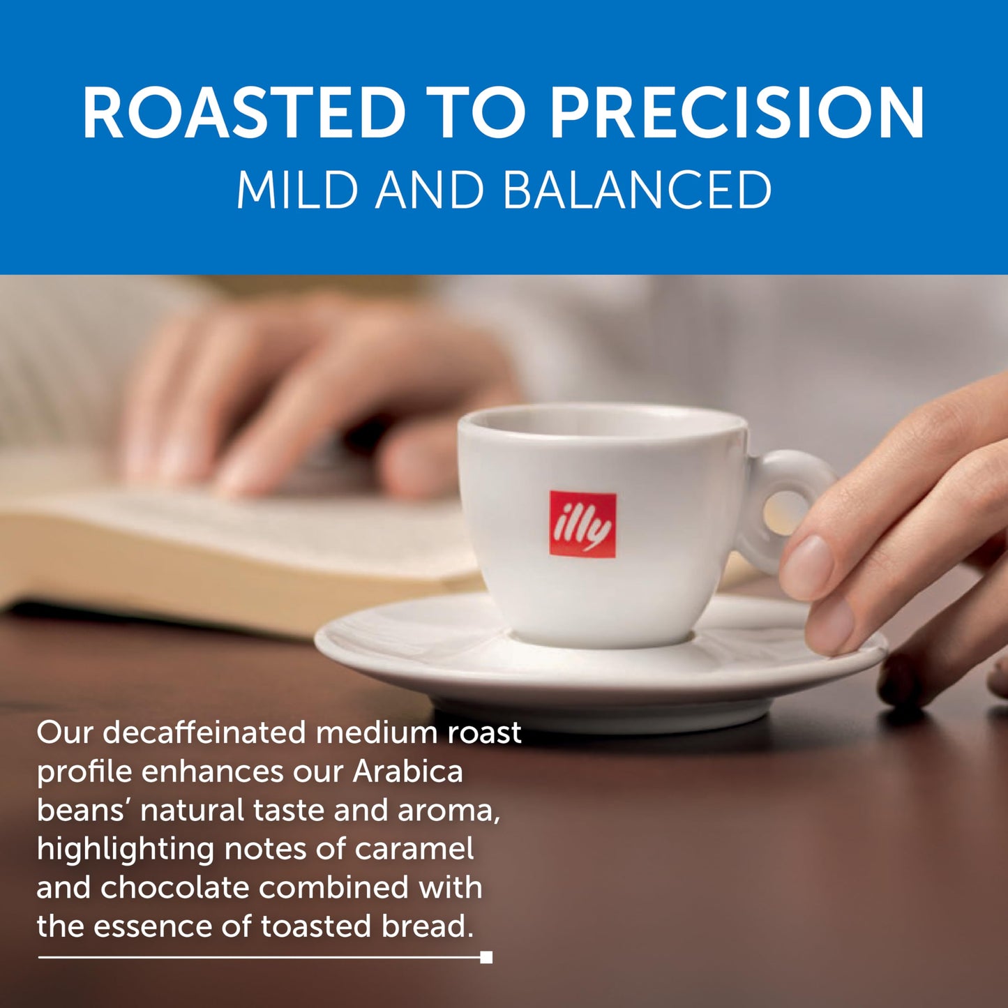 Illy Aluminum Espresso compact pieces, Decaf Coffee, Mild & Balanced, 10 Count (Pack of 5), Compatible with Nespresso Machines