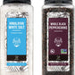 Soeos Himalayan Sea Salt, 39 oz (2.4 lb) + Whole Black Peppercorns, 18oz (1.1 lb) White Himalayan Salt Coarse Grain, Whole Black