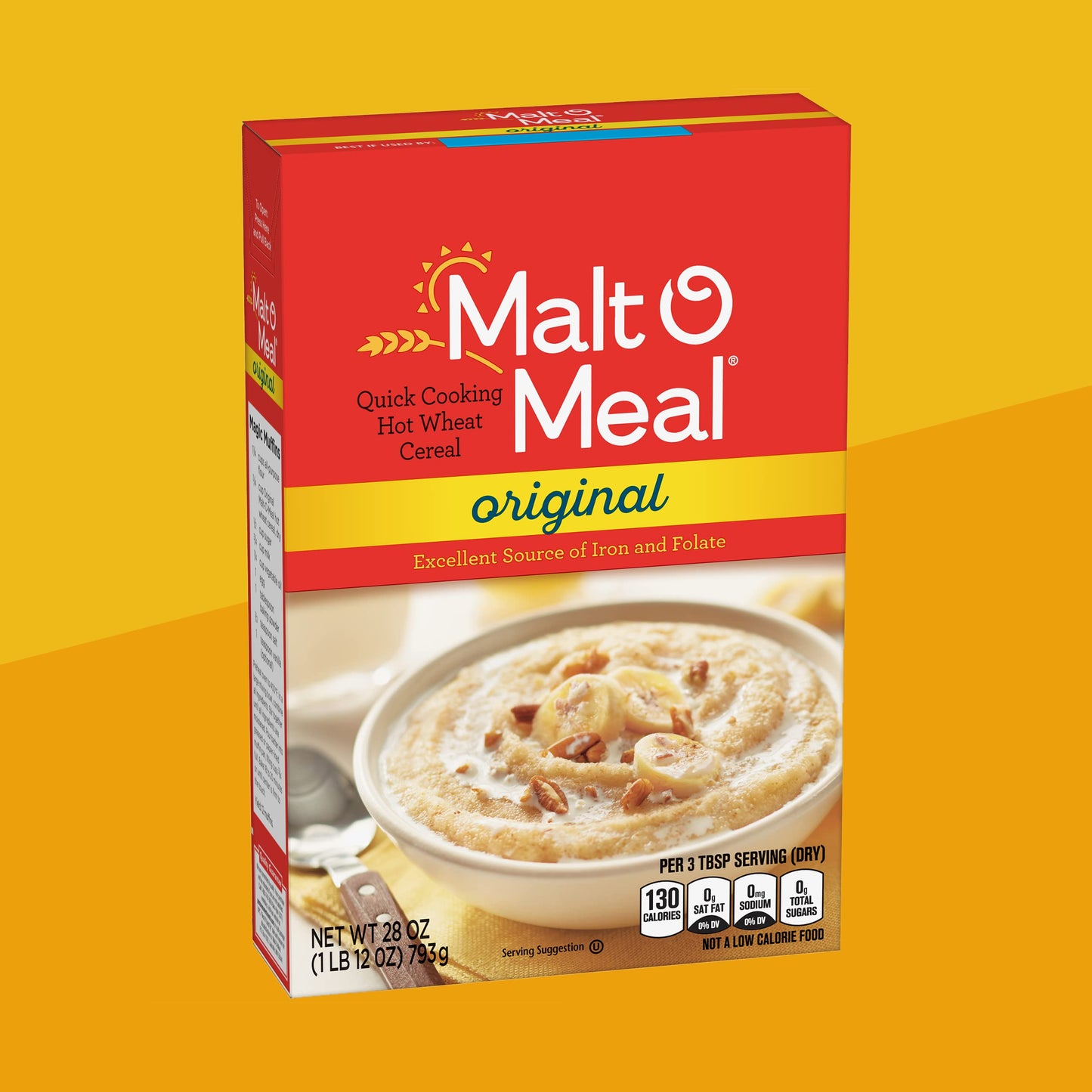 Malt-O-Meal, Original Malt-O-Meal Hot Breakfast Cereal, Quick Cooking, 28 Ounce Box (Pack of 4)
