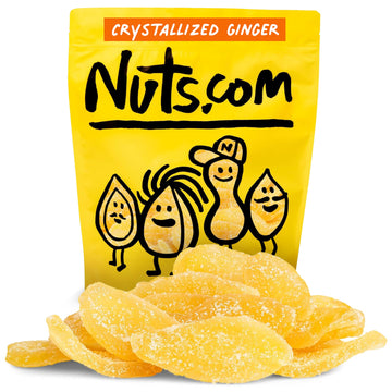 Nuts.Com Crystallized Ginger Pieces - Premium Crystallized Ginger Slices - Spicy & Sweet Candied Ginger Pieces - Dried Ginger Ch