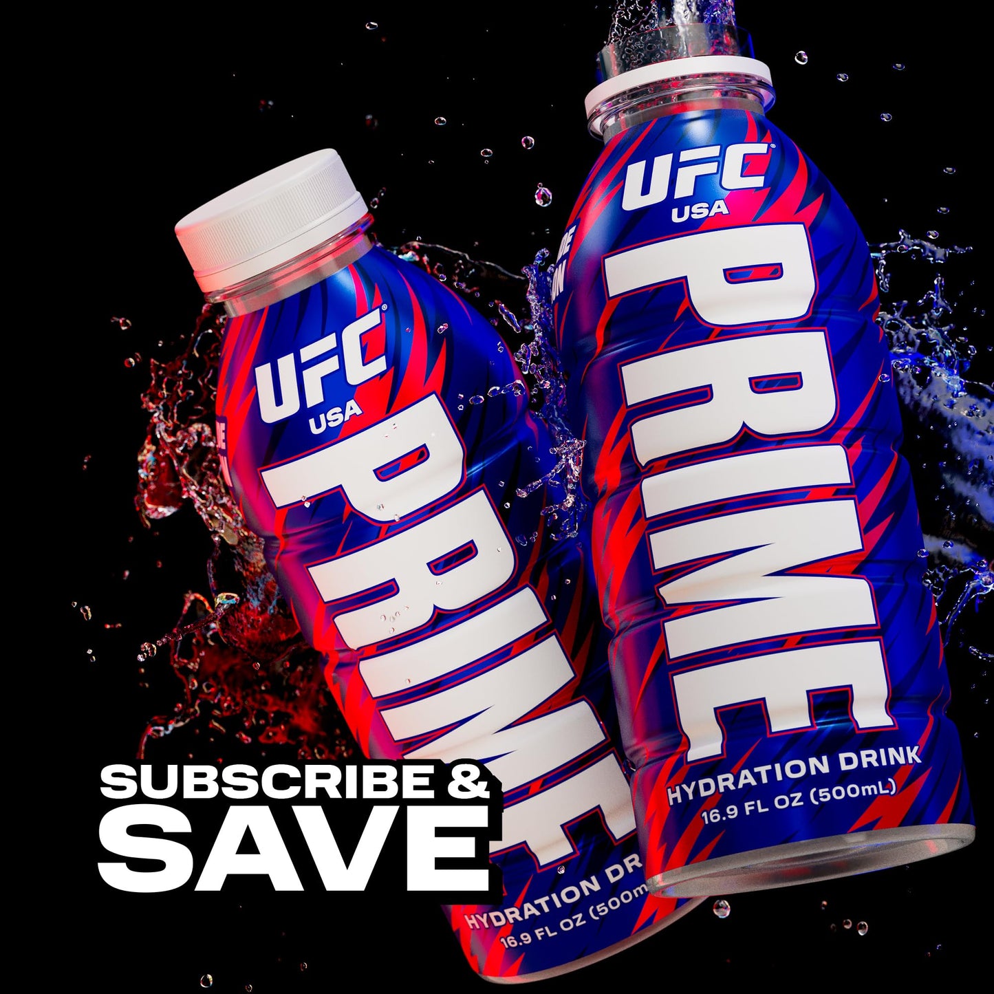 PRIME Hydration UFC  Sports Drinks  Electrolyte Enhanced for Replenishing Fluids  250mg BCAAs  B Vitamins  Antioxidants  Low Sugar  16.9 Fl Oz  12 Pack