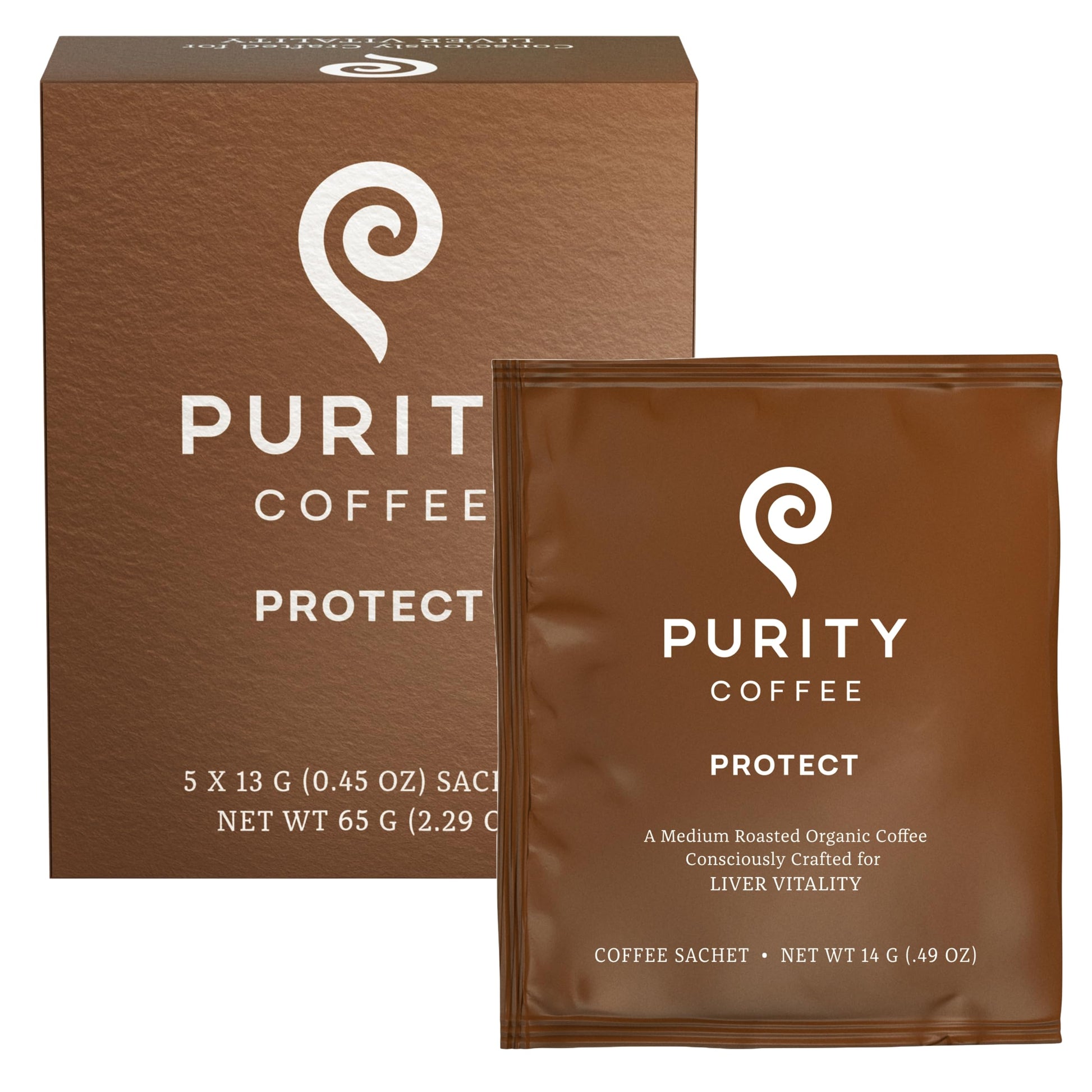 Purity Coffee PROTECT Highest Antioxidant Light-Medium Roast - USDA Certified Organic Specialty Grade Arabica Single-Serve Packe