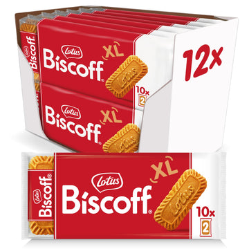 Lotus Biscoff Cookies, Caramelized Biscuit Cookies, 240 Cookies (12 Sleeves of 10 XL Size Two-Packs) Vegan, 8.8 Ounce (Pack of 1