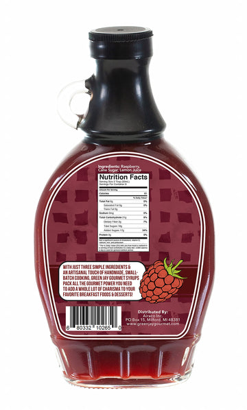 Green Jay Gourmet Raspberry Syrup - All-Natural Pancake & Waffle Syrup - 2 x 8 Fl Oz