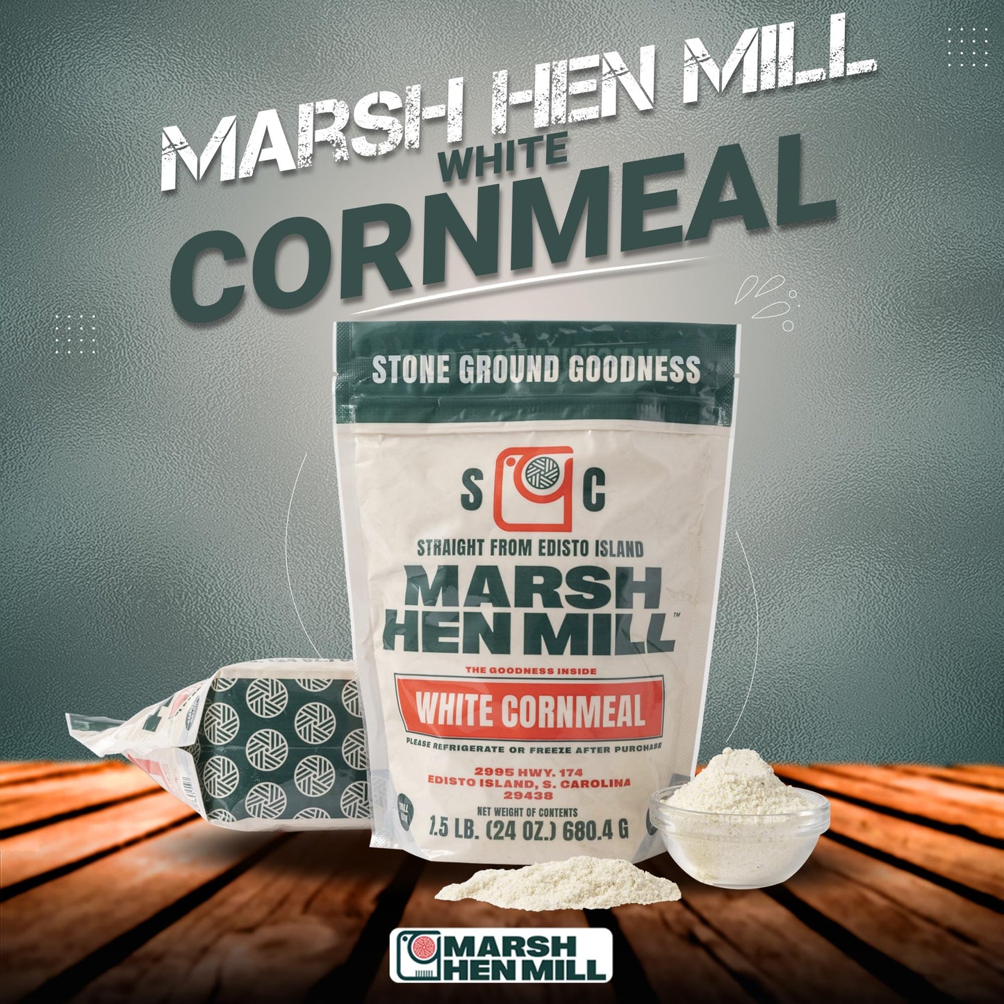 MARSH HEN MILL Stone Ground White Cornmeal Premium Heirloom Corn Flour All Purpose For Baking & Cooking Versatile & Consistent R
