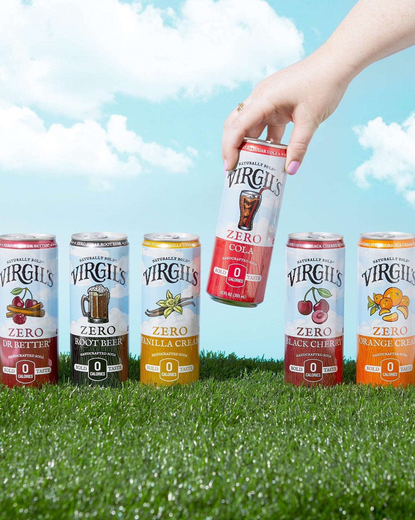 Virgils Zero Sugar Cola - Caffeine Free Soft Drink - 12oz Slim Cans, 24 Pack