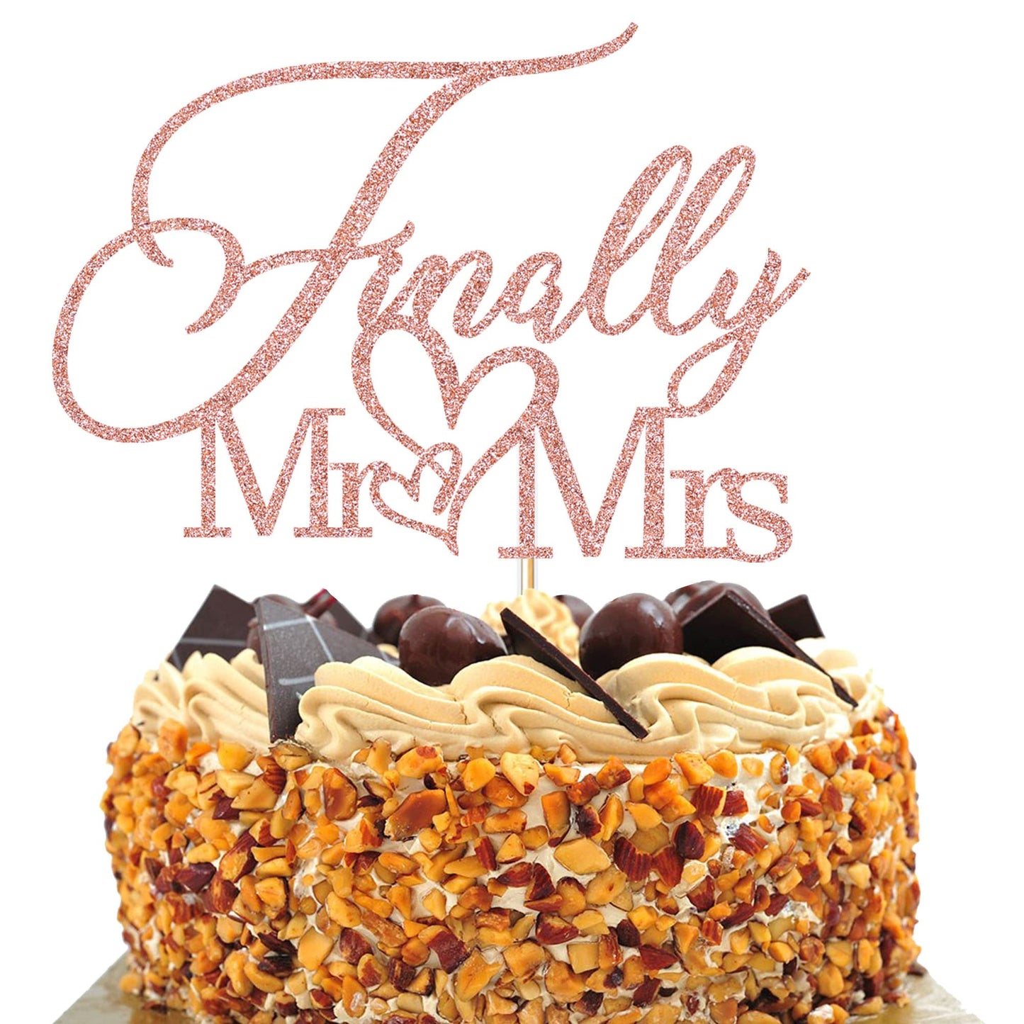 Finally Mr & Mrs Cake Topper,Wedding Anniversary Bridal Shower Party Decorations,Romantic Wedding Party Decorative Cake Toppers