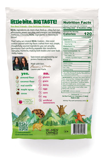 REAL Cookies and Creme Mini Cookie Poppers - Gluten Free, Dairy Free, Vegan - 4.5 oz, 3 Pack - Brown