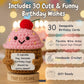 Happy Birthday Cupcake Crochet With 30 Birthday Cards | Funny Gift Idea For Women For 16Th, 21St, 17 Year Old, 30Th Birthdays | Cute Bday Party Decor For Her, Friends, Teens, Coworkers, Sister, Bestie