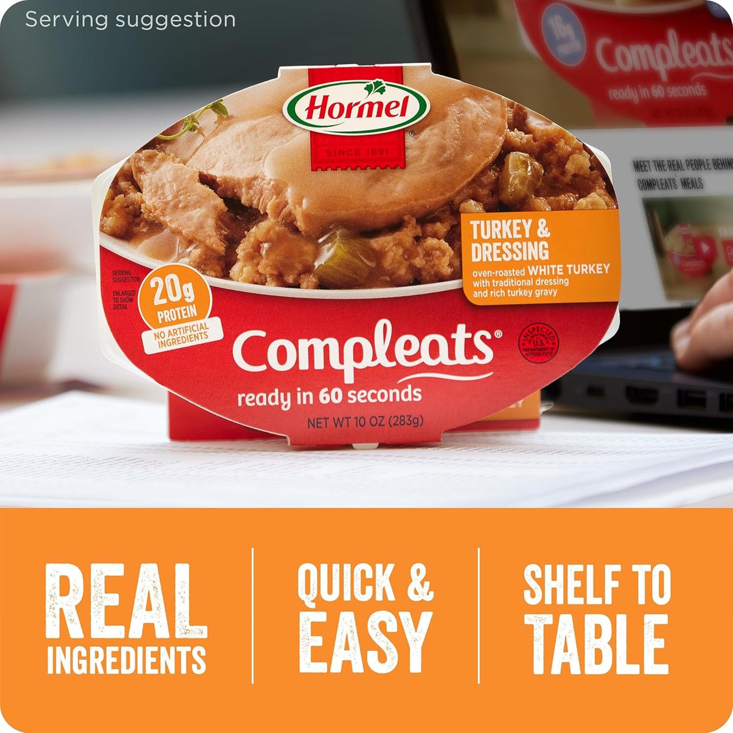 Hormel Compleats Turkey & Dressing With Gravy, 10 Ounce (Pack Of 6)