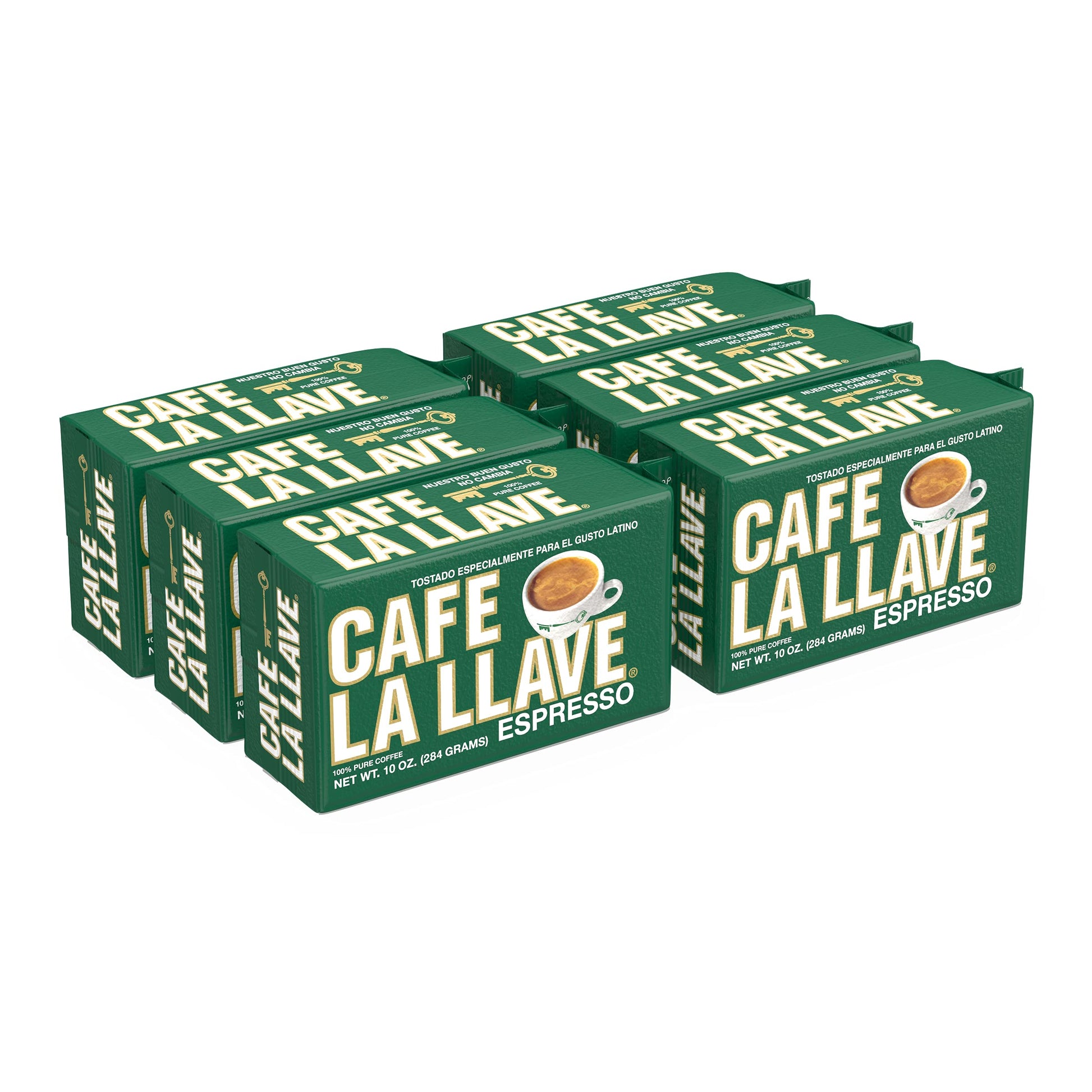 Cafe La Llave Espresso Dark Roast Coffee, 10 Ounce (Pack of 6)