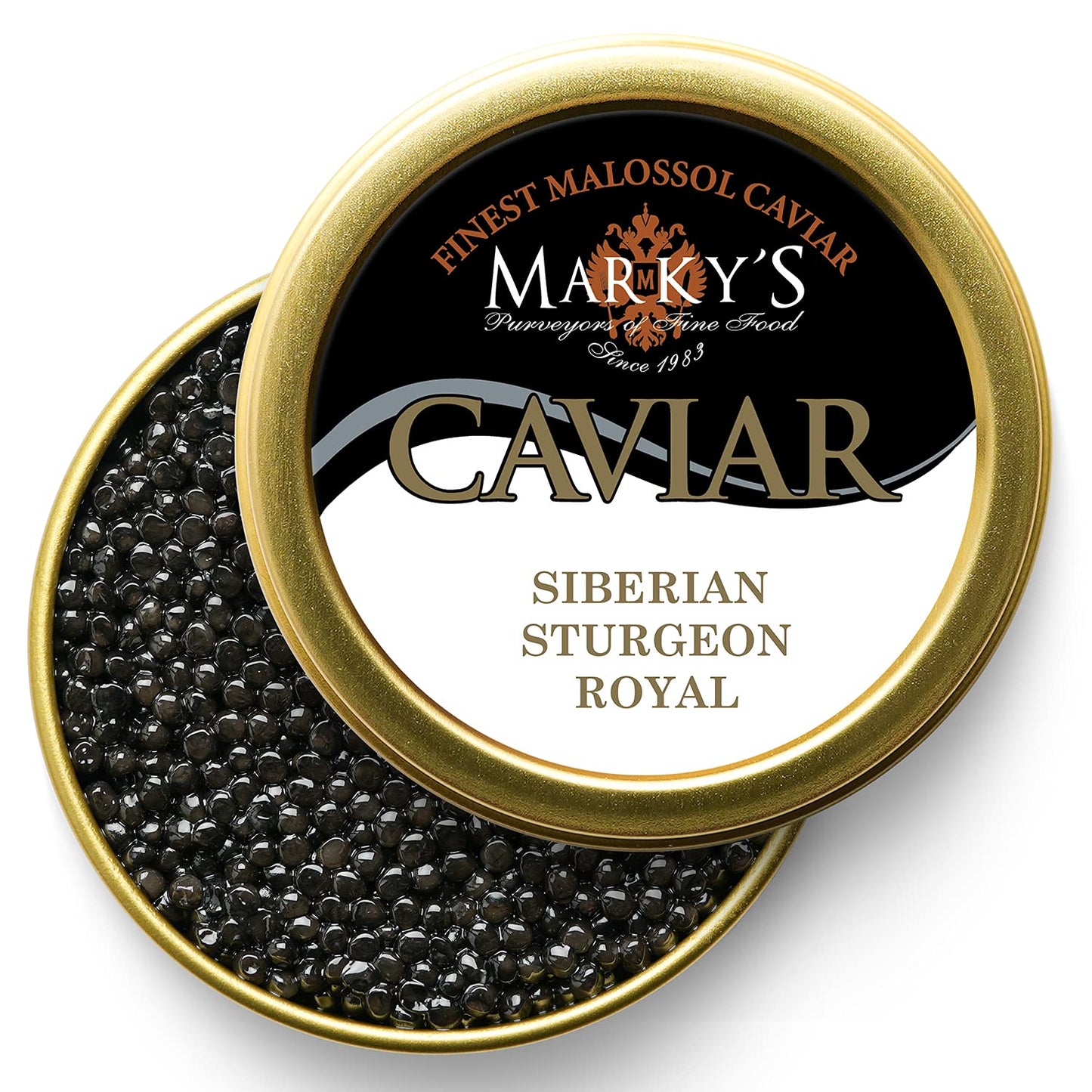Markys Siberian Sturgeon Caviar - Premium Malossol Black Roe - 5.5 oz - Gourmet Seafood Treat