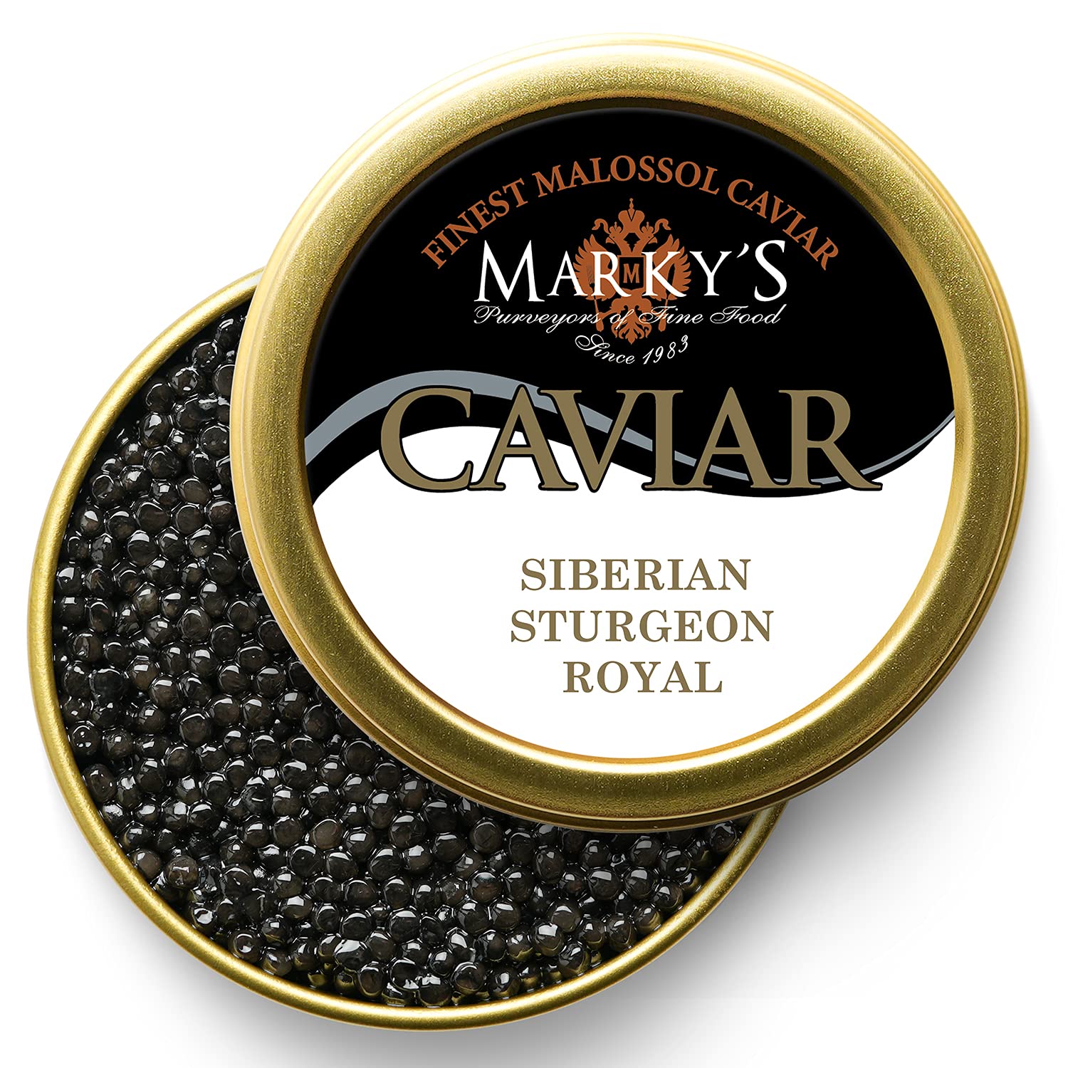 Markys Siberian Sturgeon Caviar - Premium Malossol Black Roe - 5.5 oz - Gourmet Seafood Treat